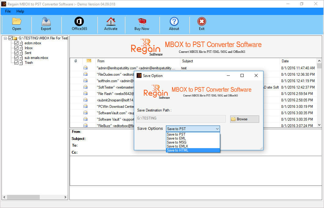 convert pst to mbox freeware